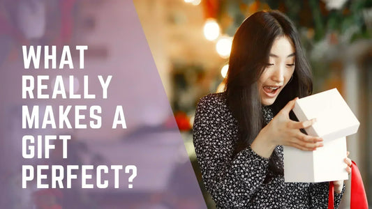 what makes the perfect gift, a lady opening a present