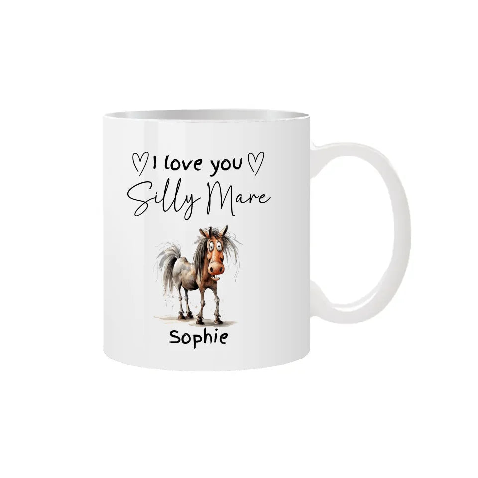 I love you hearts and horses mug
