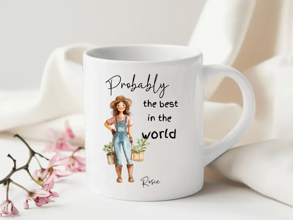 personalised gardening gift mug for women