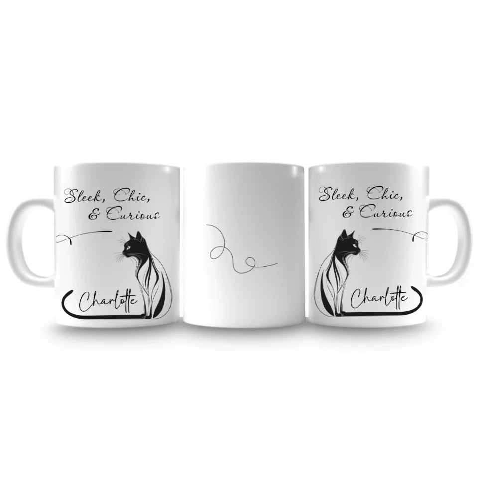 black cat mug personalised