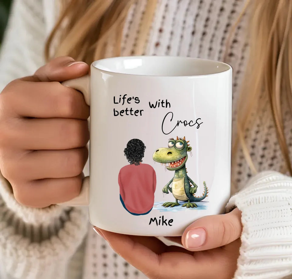Custom crocodile mug gift idea