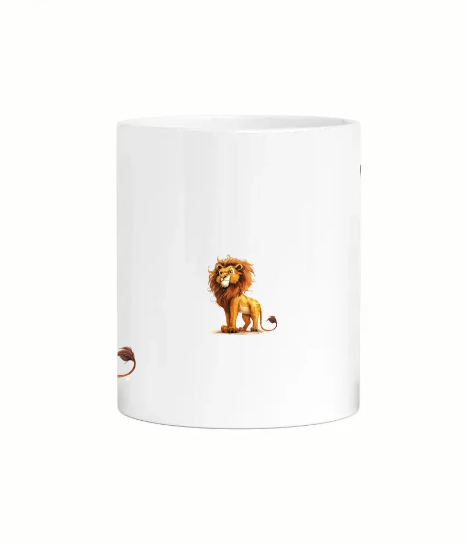 Custom lion-themed mug