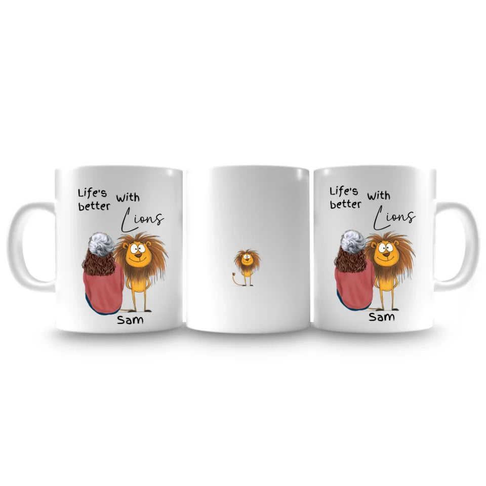 Lion mug for coffee lovers
