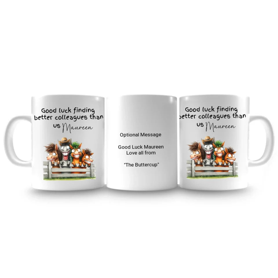Customised goodbye mug for office staff