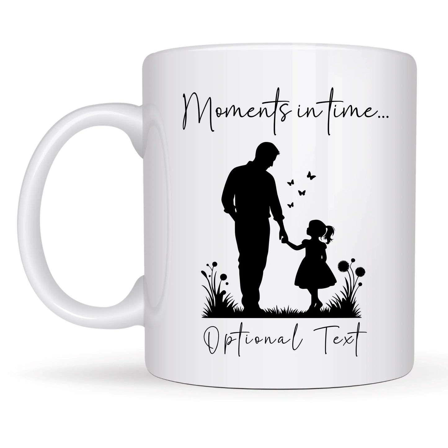 Personalised ‘Moments in Time’ Dad & Daughter Mug – Custom Silhouette Gift