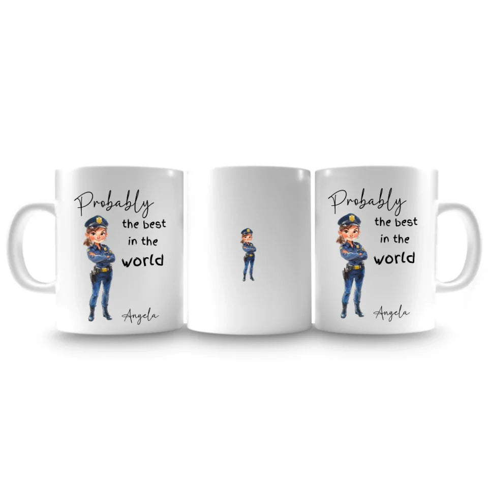 Custom police woman mug