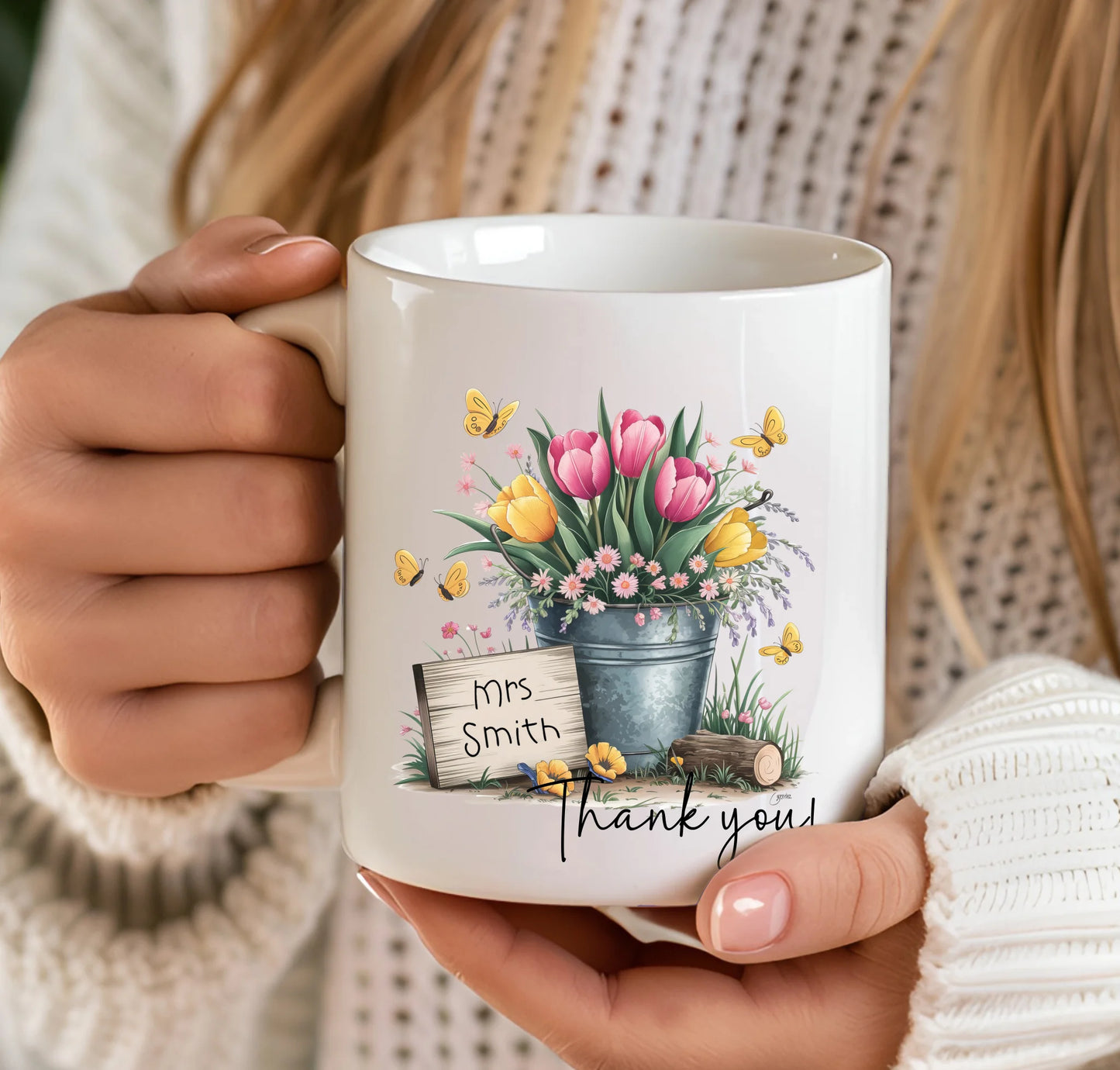 Uplifting floral mug gift for mentor or colleague