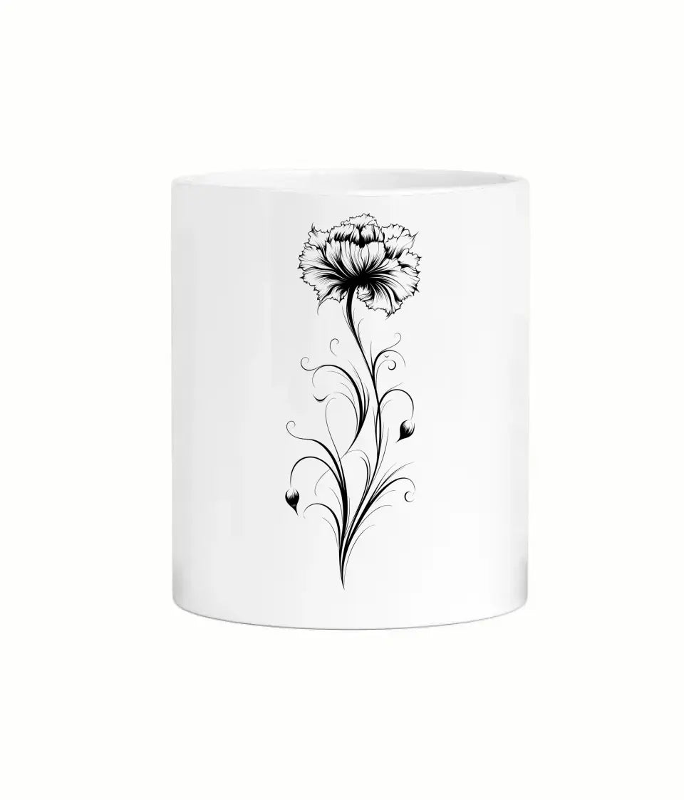 Elegant Birth Flower Mug with Initial
