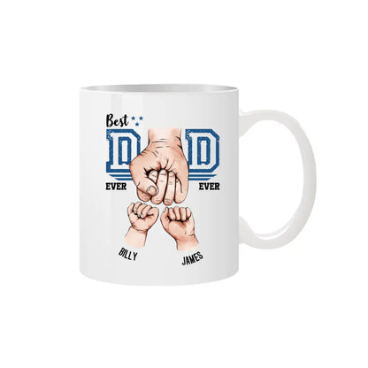 Personalised Dad Mug with Custom Fists and Photo