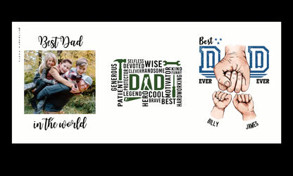 Personalised Dad Mug with Custom Fists and Photo