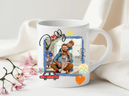 White ceramic mug with 'Best Dad Ever' design