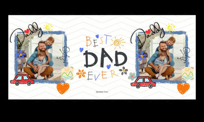 Mug for dads with personalised photo and cute drawings design