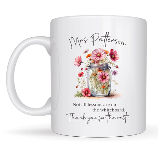 Heartfelt, Floral Personalized Teacher Thank You Mug