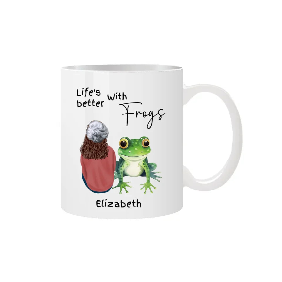 Frog design coffee mug with personalisation