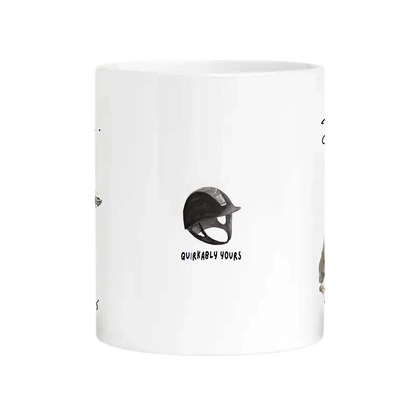 Mug with horse, boots and helmet