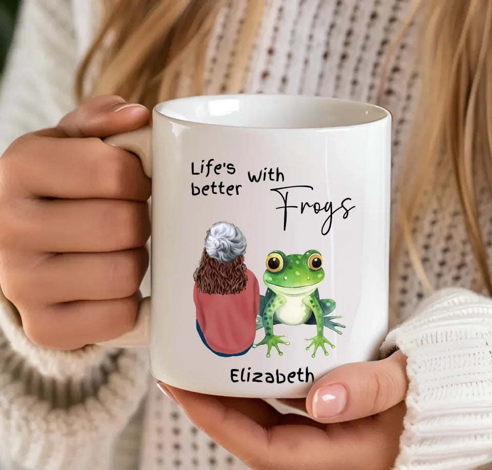 Life’s Better with Frogs mug – quirky design