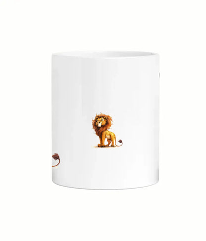 Custom lion-themed mug