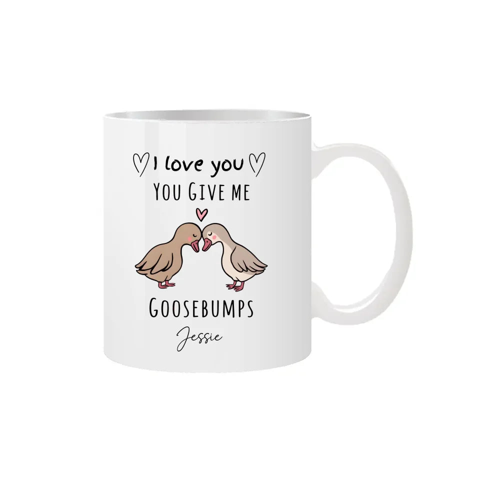 I love you two geese love birds mug