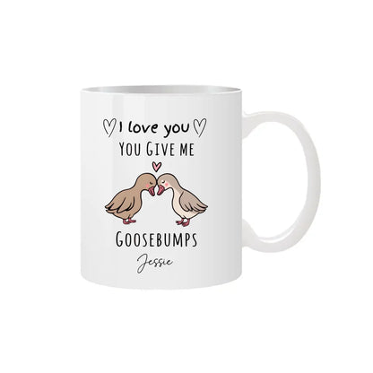 I love you two geese love birds mug