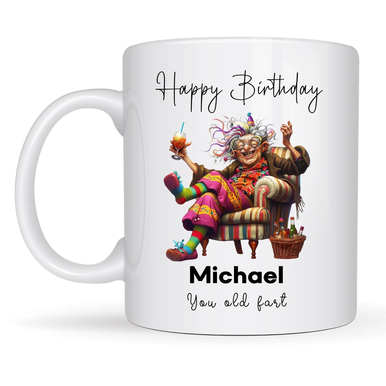 Personalised birthday mug with custom text