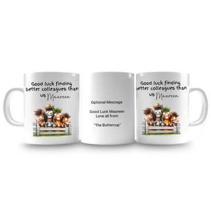 Customised goodbye mug for office staff