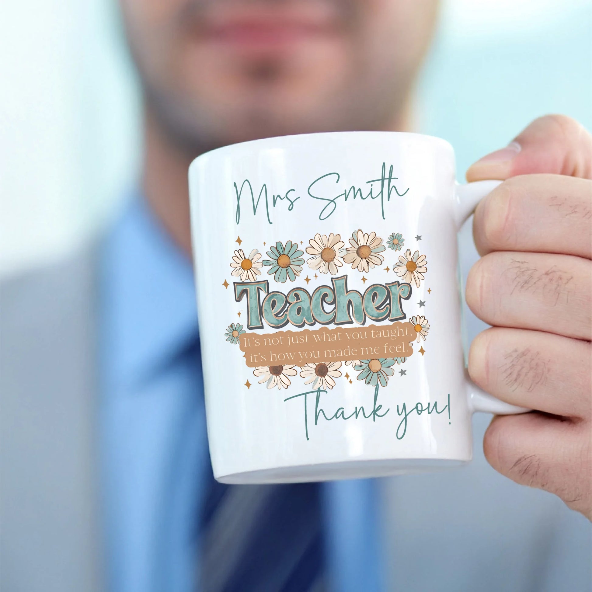 Custom name mug for teacher gift