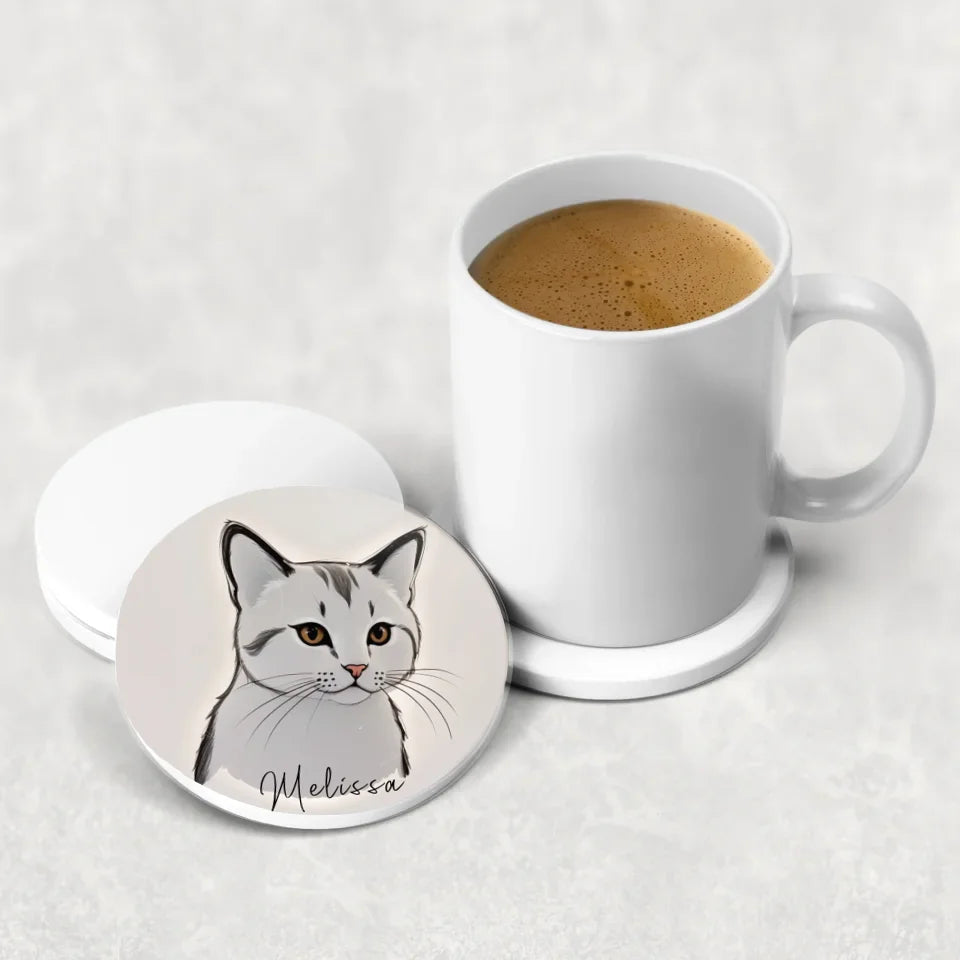 Ceramic Cat Coaster