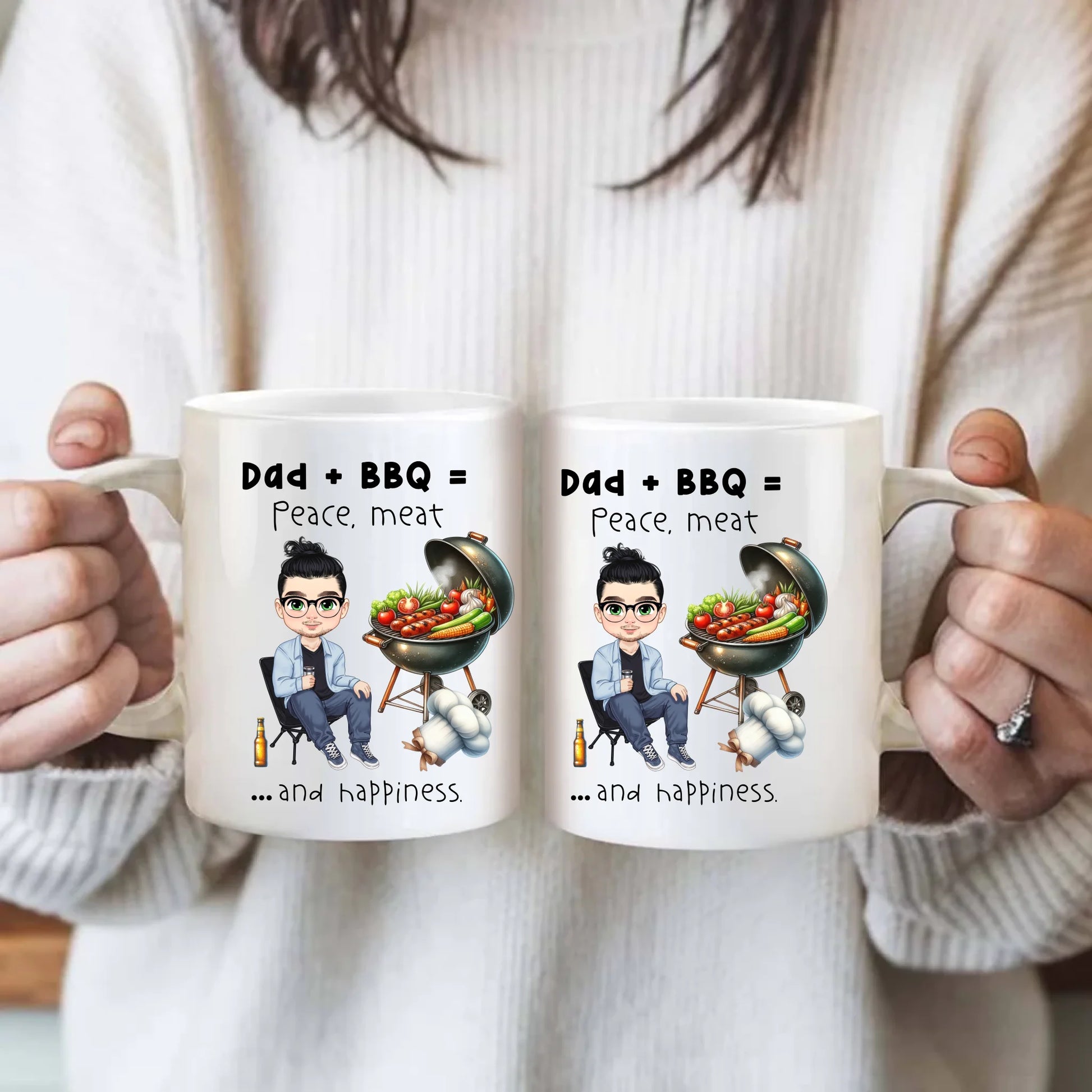 BBQ chibi character mug