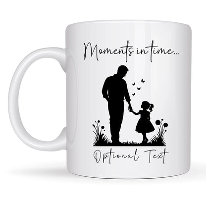Personalised ‘Moments in Time’ Dad & Daughter Mug – Custom Silhouette Gift