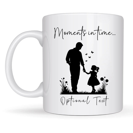 Personalised ‘Moments in Time’ Dad & Daughter Mug – Custom Silhouette Gift