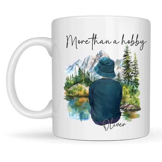 Personalised fishing man mug UK