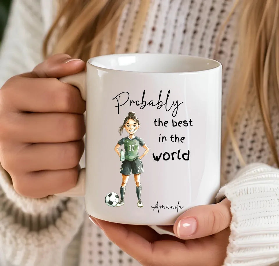 female football mug
