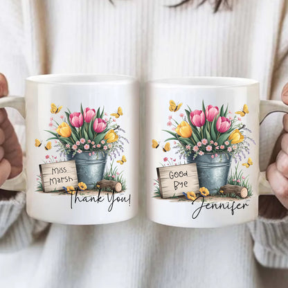 Personalized tulip mug gift for women