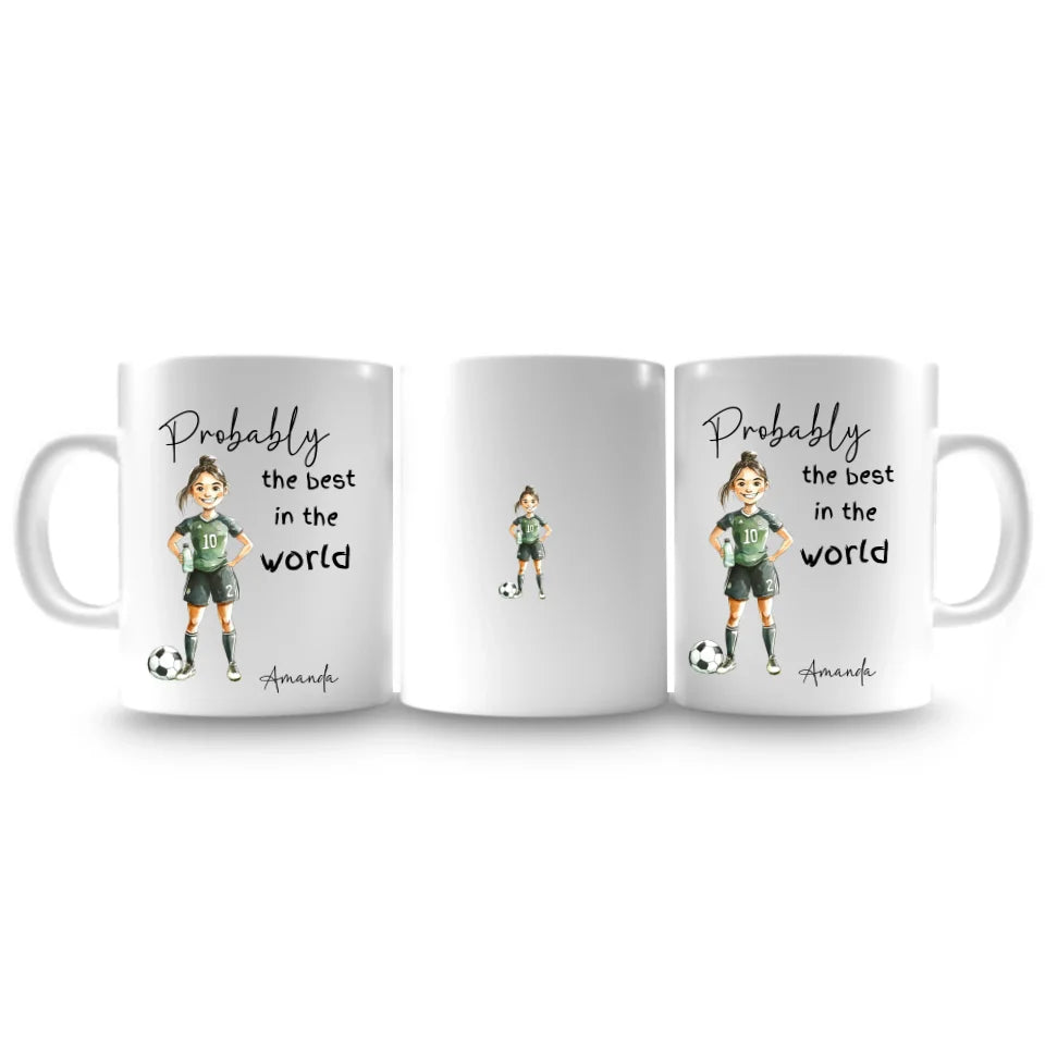 personalised mug for football girls