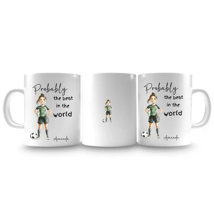 personalised mug for football girls