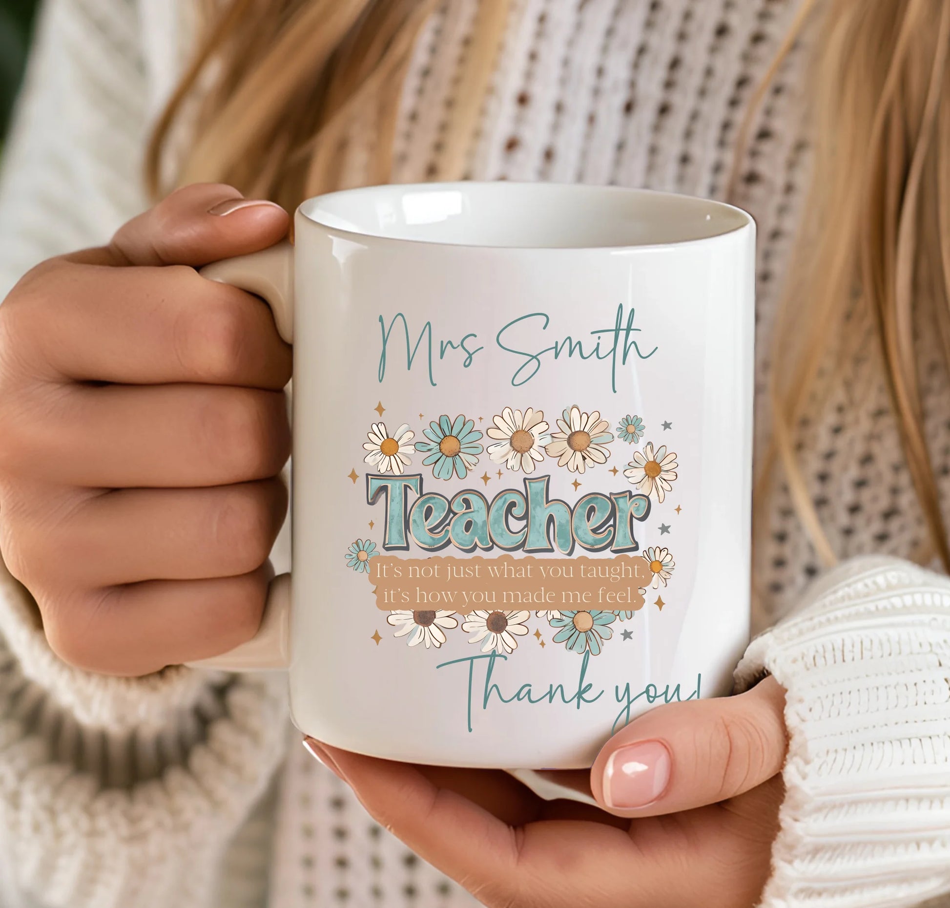 Teacher appreciation floral mug