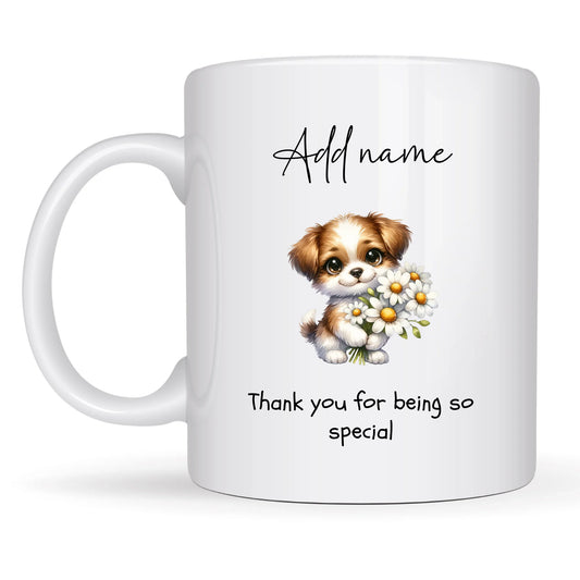 personalised thank you mug with cute animals