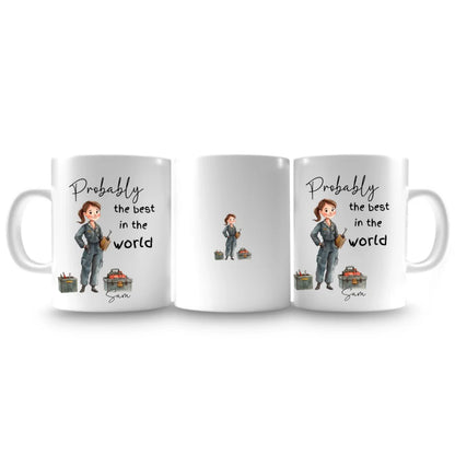 trades lady worker mug